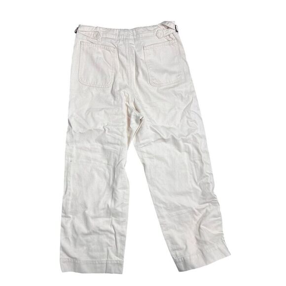 J Crew Jeans Womens 29 Cream Point Sur Side Tab Trouser Ecru Wash BY093 Wide Leg - Picture 14 of 16